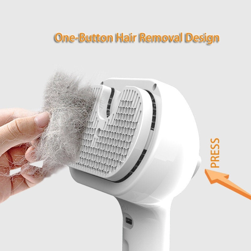 PawsitivePets™ Self-Cleaning Pet Brush – Gentle Deshedding & Hair Remover for Cats & Dogs